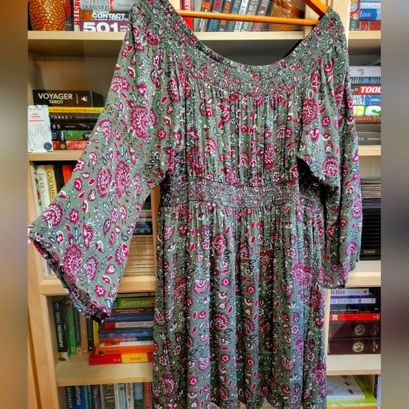 Torrid Boho Off the Shoulder Mini Dress - Picture 2 of 3